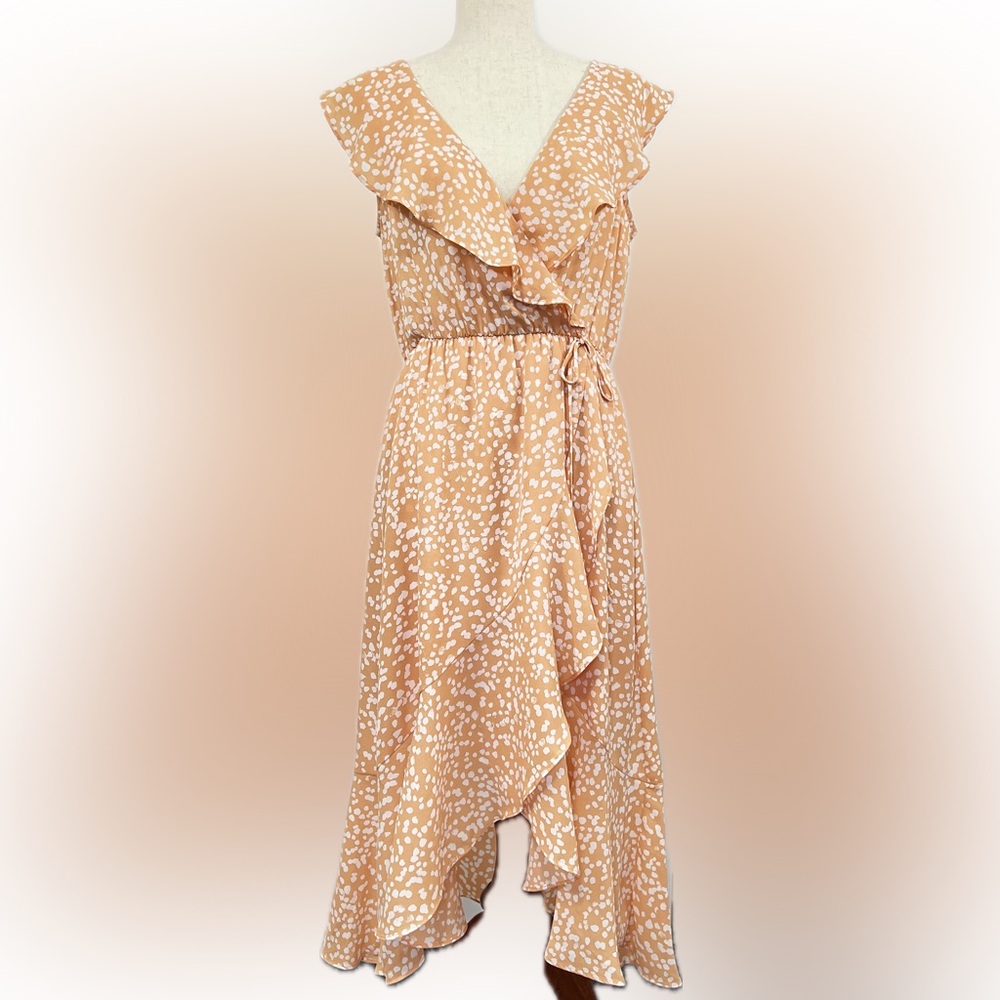 Socialite Regular M faux wrap flutter dress